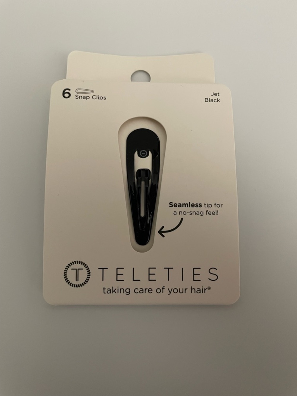 Teleties Jet Black Snap Clips (6Ct)